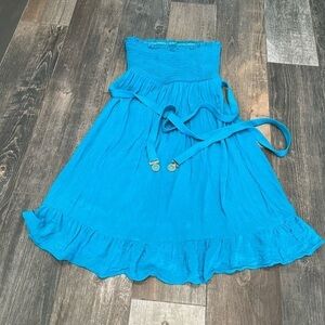 Juicy Couture Beach Royalty Teal /Aqua Tube Dress coverup Size Women's P/Tall P.